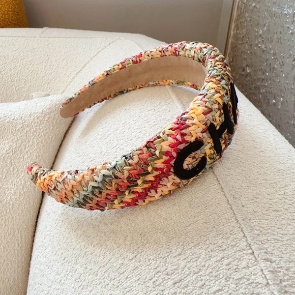 Fashion Multicolor Headband with Black Embroidered Lettering